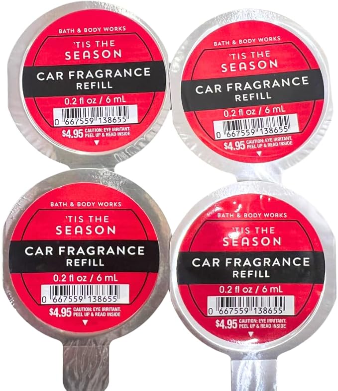 Bath & Body Works 'TIS THE SEASON Car Fragrance Refill 0.2 fl oz - Pack of 4