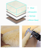 OGLAND Fluffy Genuine Australia Sheepskin Car Seat Cover for Auto Interior Accessories with Soft Fuzzy Wool Eco-Friendly Natural Fur Non-Slip (White, Front 20 * 20inchs)