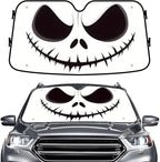 GENANY Nightmare Skellington Sun Shade for Car SUV Truck (55x30 Inches),Sun Shade Windshield, Shades for Front Windows, Horror Sunshade for Car Windshield, Protector Blocks UV