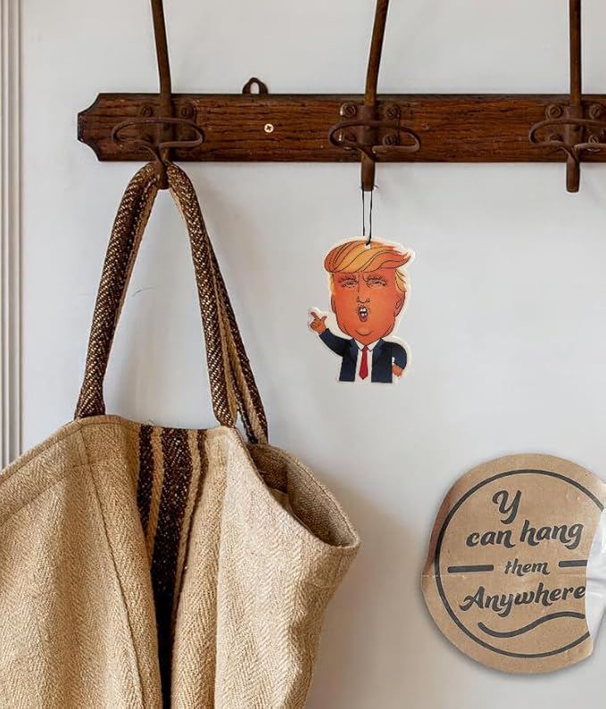 Fresh Fresheners Cute Funny and Aesthetic Car Air Fresheners 4-pack Scented With Premium Oils (Trump)