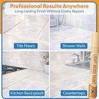 Light Beige Grout Paint Pen Tile Grout Colorant & Sealer Marker, Quick-Dry, Ideal for Bathroom, Shower, Kitchen Tiles Restores Grout Lines, 3 Adjustable Tips (2-3 mm) 2 Pack