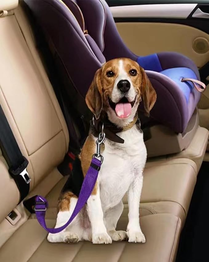 Dog Seat Belts 2 Pack Dog Car Seat Belts Adjustable Seat Belt for Car, Dog Seatbelt, Seat Belt for Dogs in Car Pet Seat Belts for Dogs, Cats and Pets(Black Pink)