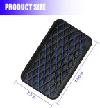 Car Center Console Cover, Scratch-Resistant Leather Vehicle Armrest Seat Storage Box Protector Cushion, Comfortable Automotive Interior Armrest Pad Mat, Universal Fit (Black/Blue)