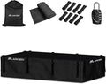 ARKSEN Extra-Wide 42 Cubic Feet Waterproof Rooftop Cargo Carrier Bag Heavy Duty Car Roof Rack Bag for Full-Size Cars w/ 8 Door Hook Straps +1 Combination Lock, 12 Reinforced Straps & Anti-Slip Mat