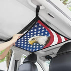 Eagle USA Flag Car Roof Storage Bag Car Seat Organizer Roof Storage All Car Storage Organizers Large Capacity Storage for Small Items