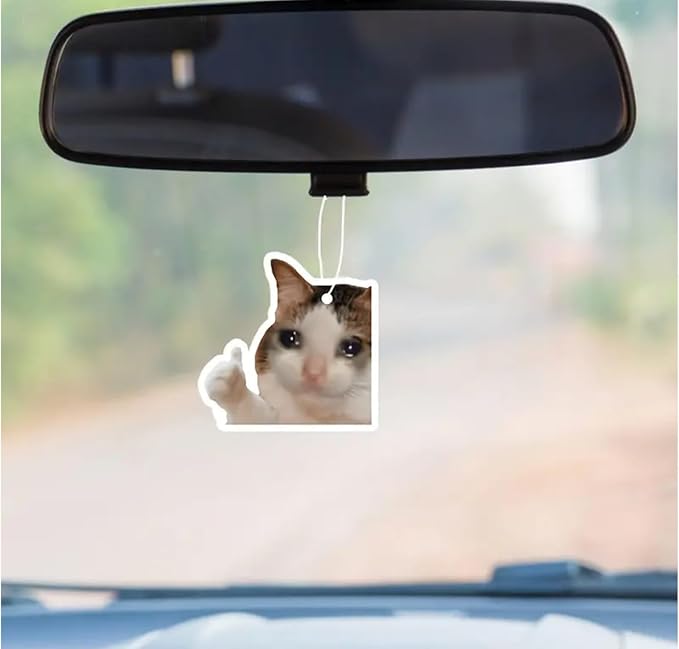 Rawan 4 Pack Cat Air Freshener - Funny Cat Decor for Women, Men & Kids - Hanging Fresheners for Car & Home