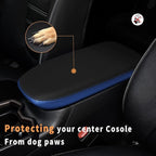 INTGET Center Console Armrest Cover for Toyota RAV4 Accessories 2025 2024 2023 2022 2021 2020 2019 Leather Middle Console Lid Cover Pad Protector Arm Rest Covering Car(Black with Blue)