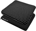 Egg Gel Seat Cushion, Breathable Gel Cushion Chair Pads with Non-Slip Cover for Home Office Car Wheelchair, Honeycomb Design Egg Seat Cushion As Seen On TV (Black)