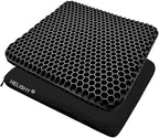 Egg Gel Seat Cushion, Breathable Gel Cushion Chair Pads with Non-Slip Cover for Home Office Car Wheelchair, Honeycomb Design Egg Seat Cushion As Seen On TV (Black)