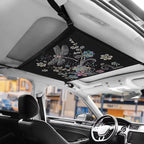 Car Roof Storage Bag Dragonfly Flower Print Car Organizer for Car Seat Premium Car Seat Organizer One Size Car Travel Accessories Suitable for Cars, SUVs