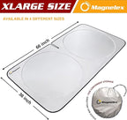 Magnelex Car Windshield Sunshade | Advanced Light-Blocking Protection | Foldable Sun Shade with Mirror Cut-Out Keeps Your Vehicle Cool | Fit for Cars, Trucks, and SUVs | XLarge (66 x 36 in)