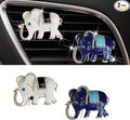 2PCS Bling Flamingo Car Dashboard Air Vent Trim Clips, Crystal Rhinestone Animal Car Air Fresheners Outlet Clip, Cute Automotive Interior Diffuser Decoration Accessories for Women (Elephant)