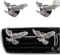 Vintage Eagle Car Air Freshener Vent Clips,2pcs Alloy Silver Hawk Vent Clips Car Accessories for Men,Refillable Diffuser with Felt Mads