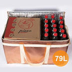 Bodaon Insulated Pizza Delivery Bags, XXX-Large Commercial Food Delivery Insulation Bag for Hot/Cold Food, Large Capacity Reusable Warming Bag, Gold, 1-Pack