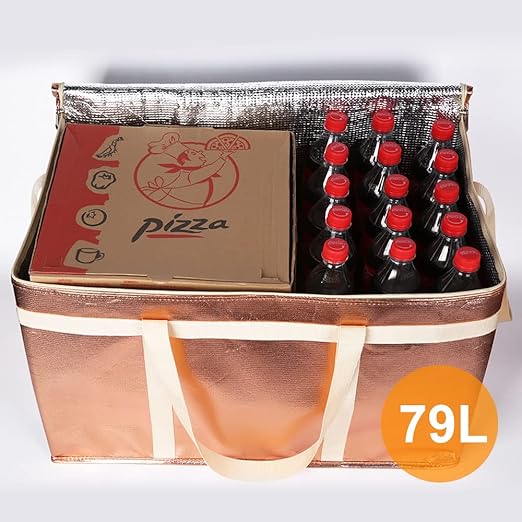 Bodaon 4-Pack Cooler Insulated Food Delivery Bag, Rideshare Delivery Bag, XXX-Large Thermal Bags for Catering/Hot Pizza, Travel/Camping/Picnic/Grocery Reusable Warmer Frozen, Purple-Black Edge