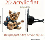 Strumming Yorkie Car Vent Clip, 2d Acrylic Cute Air Freshener for Car, Dog Car Freshener Clips, Solid Scented Air Vent Clips, Auto Interior Decoration Accessories for Women Men