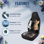 GENANY Cute Cats Car Seat Covers Set of 2, Breathable Front Seat Covers for Truck Sedan SUV, Cat Themed Car Accessories, Cat Gift for Women Men