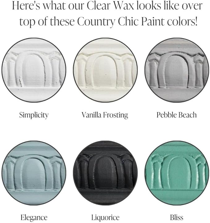Furniture Wax - 100% Natural Sealant for Chalk Furniture Paint or Raw Wood, Light Protection, Easy To Apply, No Odor, Eco-Friendly - 7 Color Choices - Clear (8 oz)