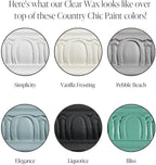 Furniture Wax - 100% Natural Sealant for Chalk Furniture Paint or Raw Wood, Light Protection, Easy To Apply, No Odor, Eco-Friendly - 7 Color Choices - Clear (8 oz)