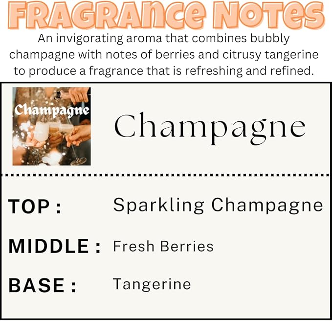Car Air Freshener | Champagne Toast Scent Car Fresheners for Women & Men | Long Lasting Fragrance Car Scents | Air Diffuser with Car Vent Clip (2 Pack)