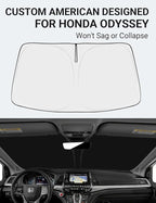 Proadsy Windshield Sun Shade for Honda Odyssey 2018-2025 2026 LX,EX,EX-L,Touring,Elite Minivan 4-Layer Foldable Front Sunshade Protector Sun Visor Blocks UV Rays Keep Car Cooler Accessories