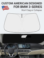 Proadsy 2026 Upgrade Front Windshield Sun Shade Foldable Sunshade Protector Custom Fit 2019-2025 BMW 3-Series 3 Series 330i Luxury, Sport Line, M Sport, M340i Sedan Accessories