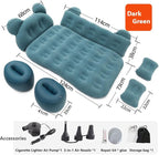 Car Inflatable Air Mattress for Nissan Armada (new Generation) 2025 Inflatable Back Seat Car Bed Double-Sided Portable Camping Travel Sleeping Bed,Dark Green-Cartoon Design