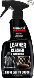 Leather Cleaner and Conditioner for Cars, Couch, Purse, Hand Bags, and Shoes - Twin Pack - Protect and Clean Interior Detailing (2x8oz Bottles)