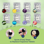 16 Pack Fragrance tablets for Car Air Freshener Refills with 8 Sample Scents, Air Vent Clip Freshener Replacement Pads, Solid Scent Refill Tablets (1 pc per pack, 2 Tablets per Scent)