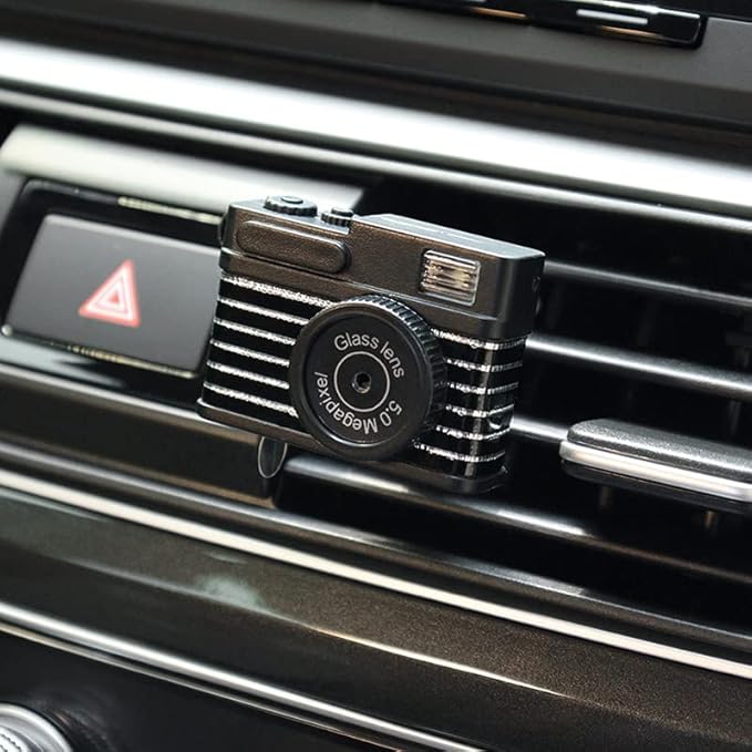 AONUOWE Camera Car Air Freshener with Flash Cute Car Fragrance Diffuser Vent Clip Kawaii Car Accessories Retro Decor for Women Men (Digital Camera)