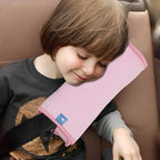 COOLBEBE Seat Belt Pillow for Kids, Extra Soft Toddler Travel Pillow for Car Seat, Universal Carseat Strap Cushion Pads for Childs Baby People Adults, Pink