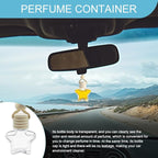 5PCS Hanging Car Air Freshener, Car Air Freshener Diffuser, 8ml Empty Glass Auto Oil Perfume Aromatherapy Diffuser Charms, Refillable Perfume Bottles for Most Vehicles (Star, Style 1)