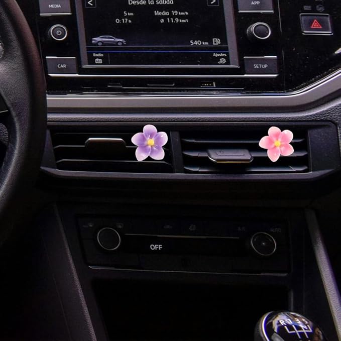 5pcs Car Air Vent Clip Decoration,Colourful Plumeria Car Air-Conditioning Outlet Clip Charm,Yellow Blue Pink Flower Auto Interior Accessory, Air Freshener Decor Gift for SUV,Truck,Bus