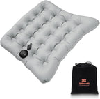 Lumbar Support Pillow, Inflatable Seat Cushion, Lightweight Car Back Cushion, Portable Chair Seat & Back Cushions for Office, Flight, Workplace, Gray Stadium Cushions with TPU