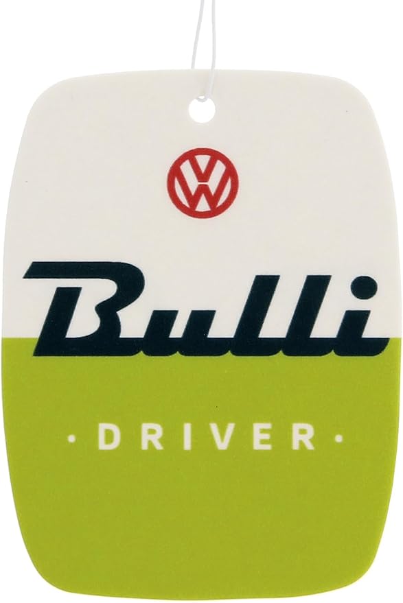 BRISA VW Collection Volkswagen Air Freshener, Room Freshener, Deodorizer for Cars T1 Bus Campervan Motif (Set of 2) (Green Apple/Green)