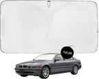 Windshield Sun Shade -Certified 99.87% UVB & 99.02% UVA Car Sun Shade. Award Winning Sunshade - Patented Technology | Compatible for BMW 7 Series (2001-2008) | Car Shades by Kinder Fluff