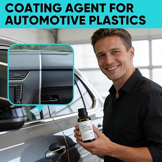 Crystal Coating for Car Plastic Parts - Plastic Trim Restorer to Restore Faded Surfaces - Long Lasting Shine, Easy Wipe-On for Dashboard, Door Panels & Exterior Trim (5)