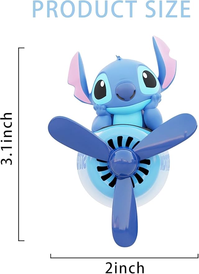 Cute Car Air Fresheners - Cartoon Pilot Automotive Diffuser, Rotating Propeller Automotive Air Outlet Fan Creative Car Perfume Decoration Accessories with 2 Fragrances