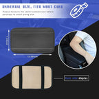 Ziciner Leather Car Center Console Armrest Pad, PU Waterproof Auto Seat Box Cover Protector, Hand Rest Cushion Protection Pad, Vehicles Interior Accessories Universal for Truck,SUV (Gray A)