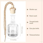 BBTO 100 Pcs Car Air Fresheners Diffuser with Wooden Cap Empty Aromatherapy Diffuser Clear Fragrance Holder Pendant Hanging Perfume Fresheners Bottles for Car Decor(Classic,Clear)