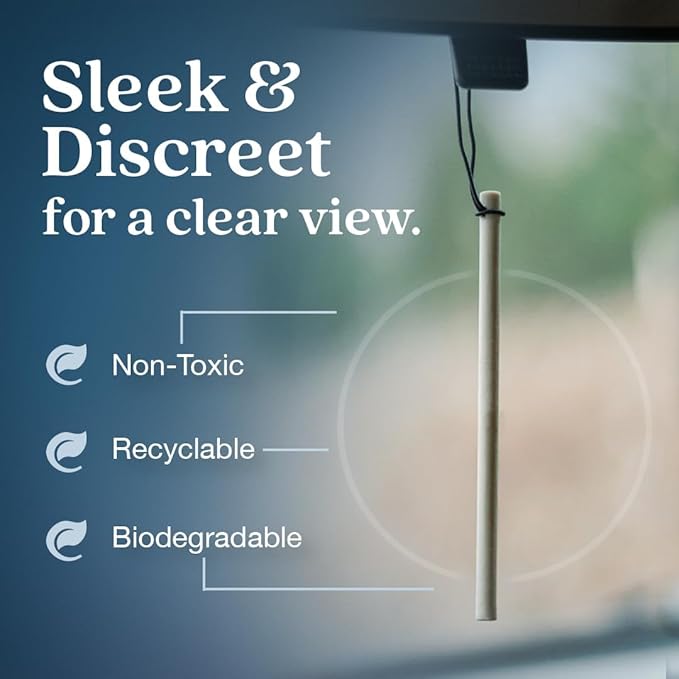 Enviroscent Non-Toxic* Car Air Freshener Auto Stix® - Scents Made Safer - Enjoy Fragrance Lasts Up to 480 Days - Includes Auto Stix® Diffusers & Elastic Loops - Coastal Storm & Teakwood (Pack of 8)