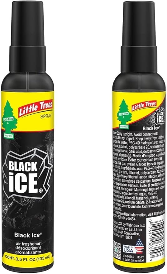 Little Trees Air Freshener | Vent Wrap pack of 4 | 1 Bottle Little Tree Spray | 6 Little tree Hanging Tree For Home, Trucks, RV, Van or car AHSR Products bundle + Bonus AHSR Air Freshener (Black Ice)