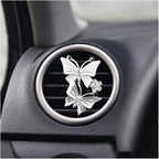 1PC Car Air Fresheners Vent Clips, Cute Dual Butterfly Diamond Rhinestone Car Vent Clip, Air Outlet Perfume Diffuser, Sparkly Bling Car Interior Decoration Accessories for Girls Women