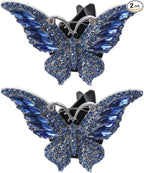 BYOBYO 2 Packs Blue Butterfly Vent Clips, Bling Interior Decor, Air Freshener, Cute Car Accessories for Girls Women, Gifts