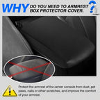 Autorder Center Console Armrest Cover for Toyota 4Runner 2010-2022 2023 2024 Accessories Armrest Pad Anti-Scratch Middle Console Pad Leather Center Console Protector