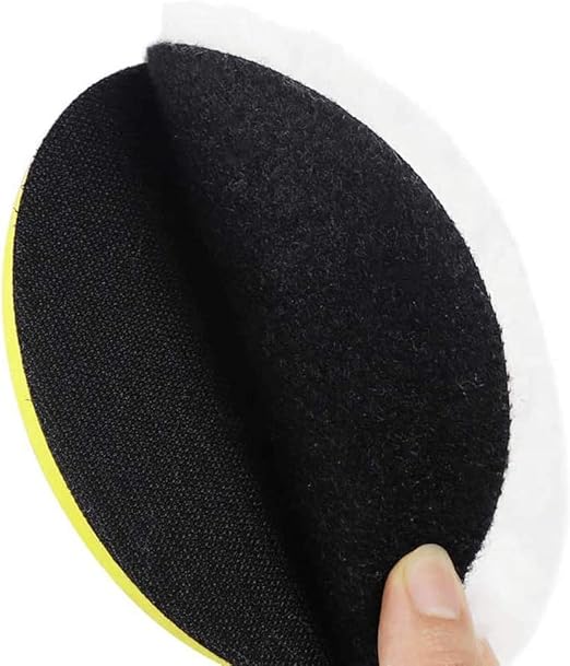 IPELY 6 Pcs 7 Inch Wool Polishing Buffing Pad Polishing Buffing Wheel for Drill Buffer Attachment with M14 Drill Adapter