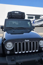 SR1 Performance USA Waterproof Rooftop Cargo Bag – Car Roof Carrier for Cars/SUVs with/Without Rack, Includes Non-Slip Mat, Heavy-Duty Straps, Lock for Secure Travel Storage (15 Cubic Feet, Jeep Logo)