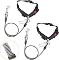 Chew Proof Dog Car Seat Belt, 2 in 1 Steel Cable Dog Car Accessories Headrest Restraint Doggie Car Seatbelt for Medium Large Dogs Chewer Heavy Duty Dog Seatbelts for Cars Swivel Attach