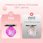 Pink Kitty Car Air Freshener with 6-Color Auto Light Up & 4pcs Scented Tablets – Subtle Fragrance, Decorative Auto Accessories,Cute Mother's Day and Father's Day Small Gift