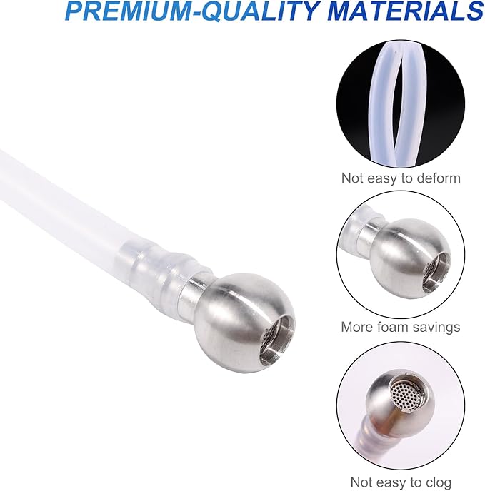 2 Sets Foam Cannon Orifice Kit, 0.04in/1.1mm Thread Nozzle and Foam Maker Meshes with Cleaning Tools Straw Filter Balls Universal Replacement Parts for Car Wash Tools
